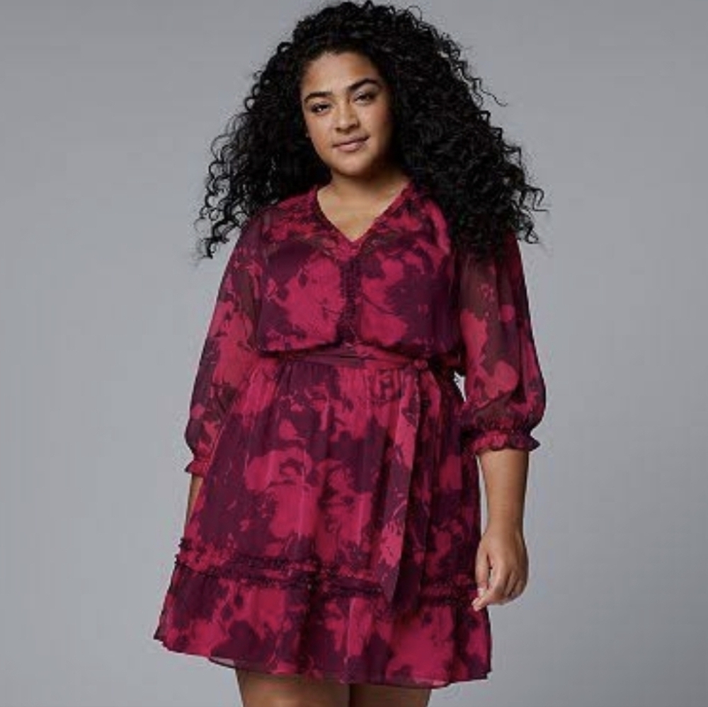 Simply Vera Vera Wang Ruffle Day Dress - Size XXL - NWTs